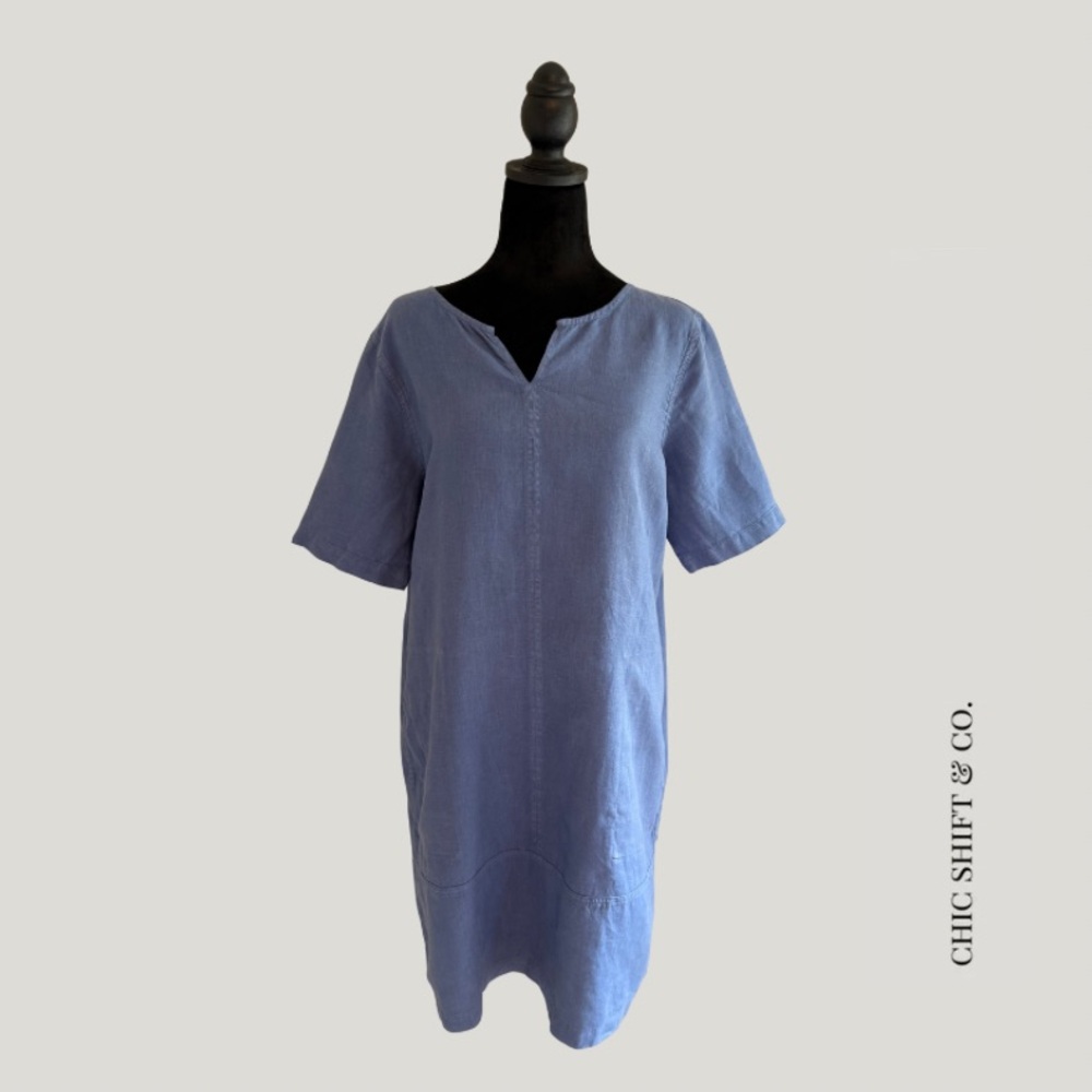 J Jill Pure Jill Linen Dress Size M Blue